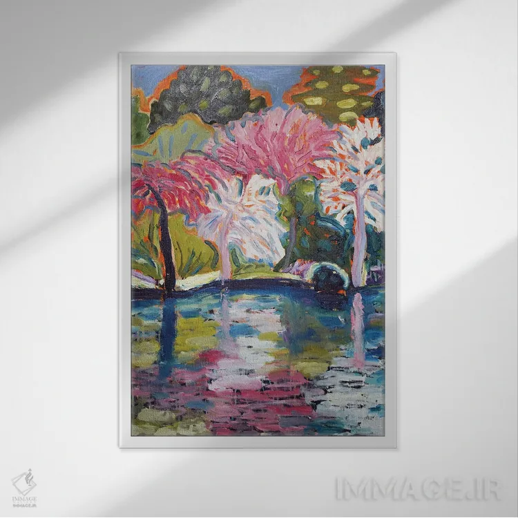 تابلو باغ رؤیایی دوازدهم اثر آنتئو گرمی - نمای قابدار سفید