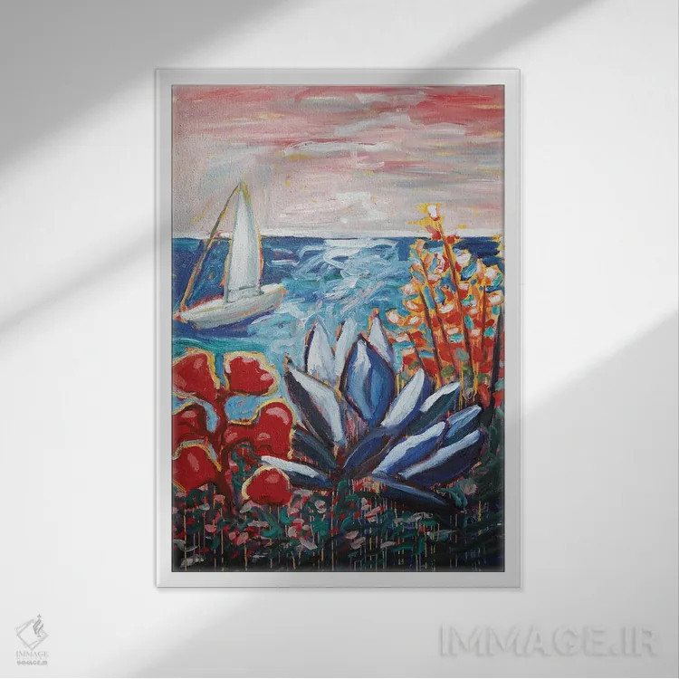 تابلو حال و هوای مدیترانهای (قسمت دهم) اثر آنتئو گرمی - نمای قابدار سفید