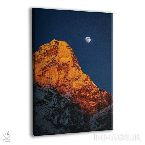 تابلو اورست و ماه در ساعت آبی هیمالیا نپال (قسمت دوم) اثر الکس جی پرز - نمای پرسپکتیو محصول