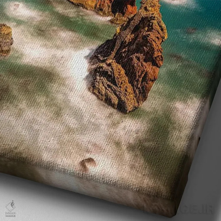 تابلو صخره جزیره مادیرا پرتغال اثر الکس جی پرز - نمای نزدیک بافت بوم