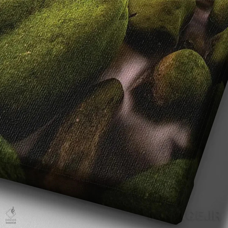 تابلو غروب صخره ساحلی جزیره مادیرا پرتغال (قسمت دوم) اثر الکس جی پرز - نمای نزدیک بافت بوم