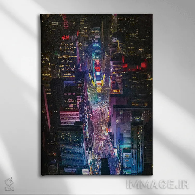 تابلو افق میدان تایمز منهتن نیویورک (قسمت دوم) اثر الکس جی پرز - نمای روبهرو روی دیوار