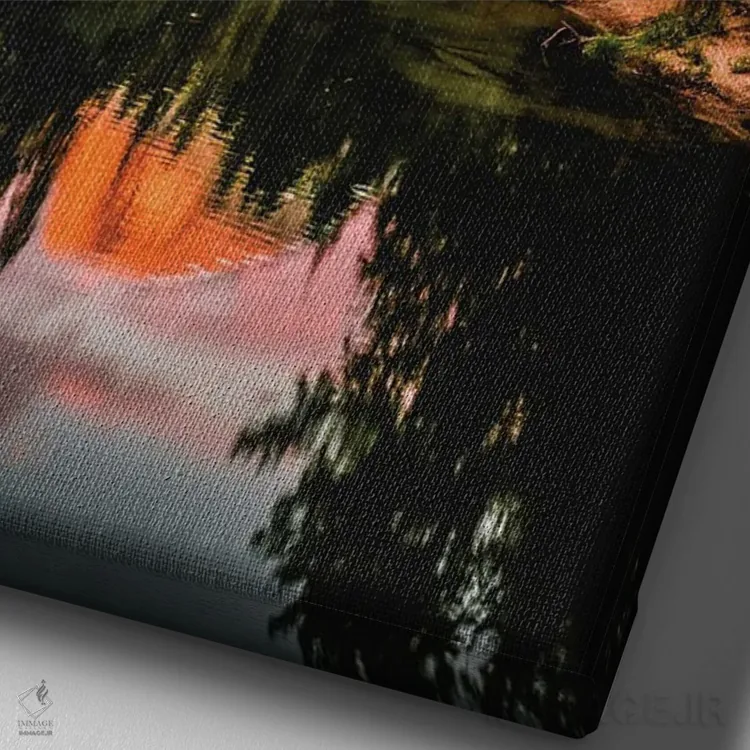 تابلو بازتاب غروب دره یوسیمیتی کالیفرنیا اثر الکس جی پرز - نمای نزدیک بافت بوم