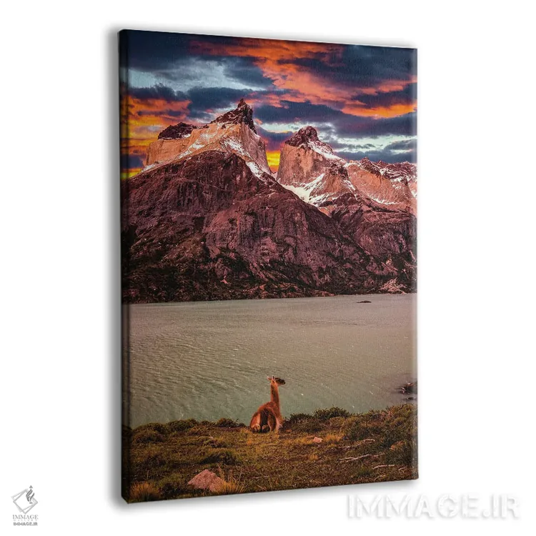 تابلو غروب تماشایی کوهستانی توریس دل پاین، پاتاگونیا، شیلی (۲) اثر الکس جی پرز - نمای پرسپکتیو محصول