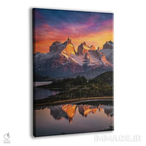 تابلو غروب تماشایی کوهستانی توریس دل پاین، پاتاگونیا، شیلی (۳) اثر الکس جی پرز - نمای پرسپکتیو محصول
