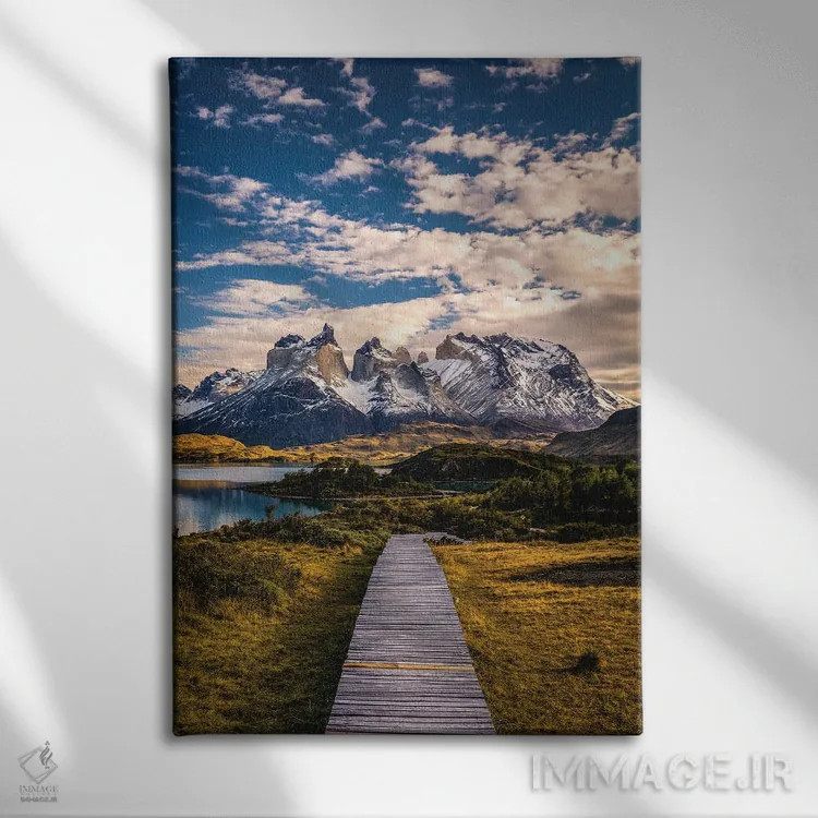 تابلو مناظر کوهستانی توریس دل پاین، پاتاگونیا، شیلی (۶) اثر الکس جی پرز - نمای روبهرو روی دیوار