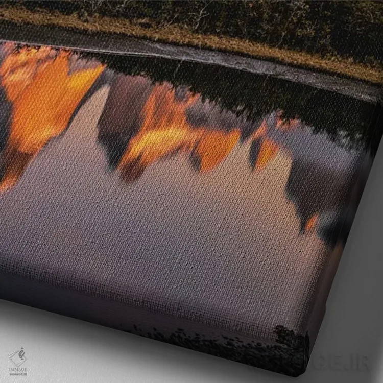 تابلو غروب تماشایی کوهستانی توریس دل پاین، پاتاگونیا، شیلی (۳) اثر الکس جی پرز - نمای نزدیک بافت بوم