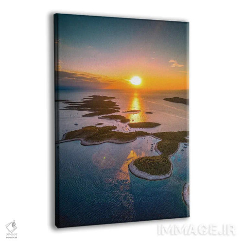 تابلو غروب از نمای هوایی جزایر هوار، کرواسی اثر الکس جی پرز - نمای پرسپکتیو محصول