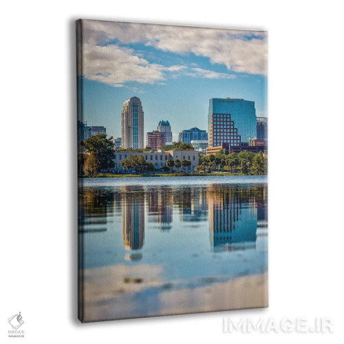 تابلو نمای افقی مرکز شهر اورلاندو فلوریدا و دریاچه (۵) اثر الکس جی پرز - نمای پرسپکتیو محصول
