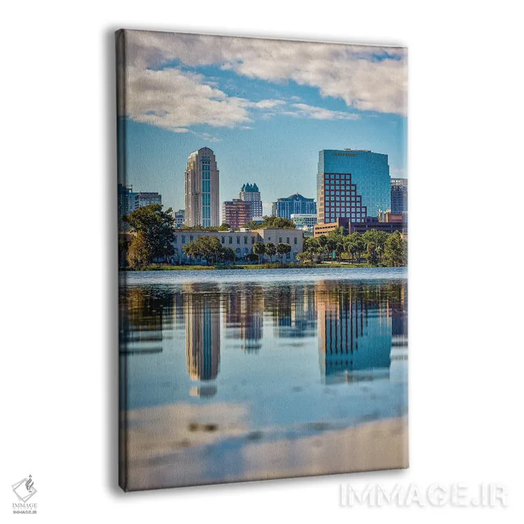 تابلو نمای افقی مرکز شهر اورلاندو فلوریدا و دریاچه (۵) اثر الکس جی پرز - نمای پرسپکتیو محصول