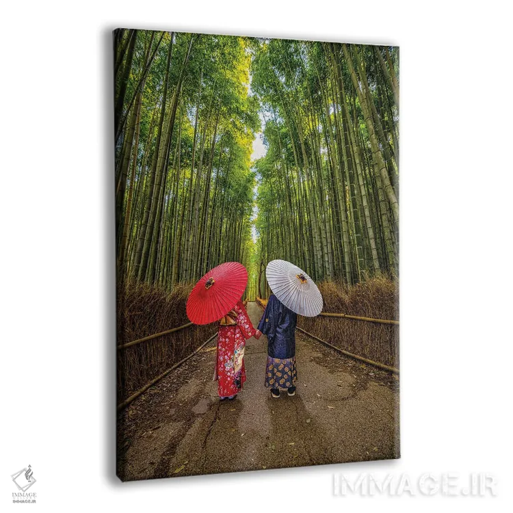 تابلو Kyoto, Japan II,قدمزنی در جنگل بامبوی آراشیاما، کیوتو، ژاپن (۲) اثر الکس جی پرز - نمای پرسپکتیو محصول