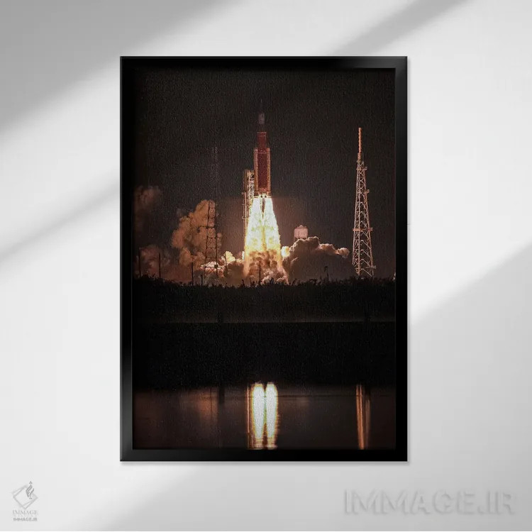 تابلو پرتاب موشک آرتیمیس SLS ناسا (۵) اثر الکس جی پرز - نمای قابدار مشکی