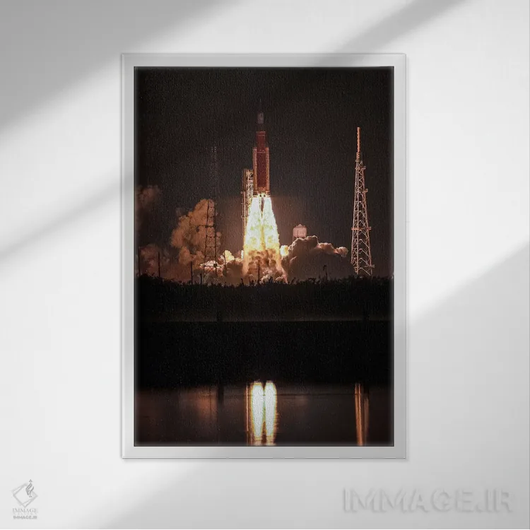 تابلو پرتاب موشک آرتیمیس SLS ناسا (۵) اثر الکس جی پرز - نمای قابدار سفید
