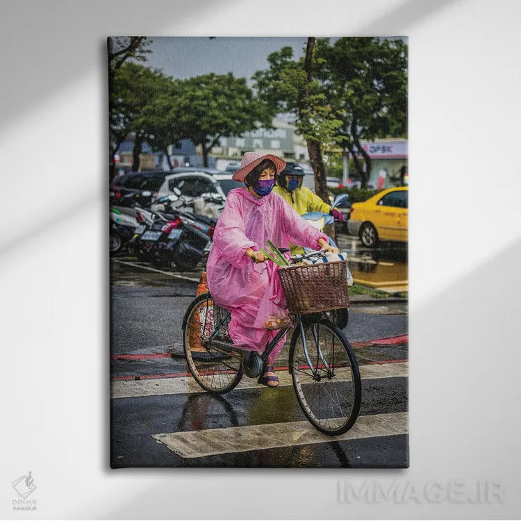 تابلو دوچرخهسوار در تایوان اثر الکس جی پرز - نمای روبهرو روی دیوار