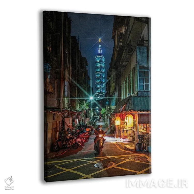تابلو نگاه به خیابانی به سمت تایپه ۱۰۱ اثر الکس جی پرز - نمای پرسپکتیو محصول