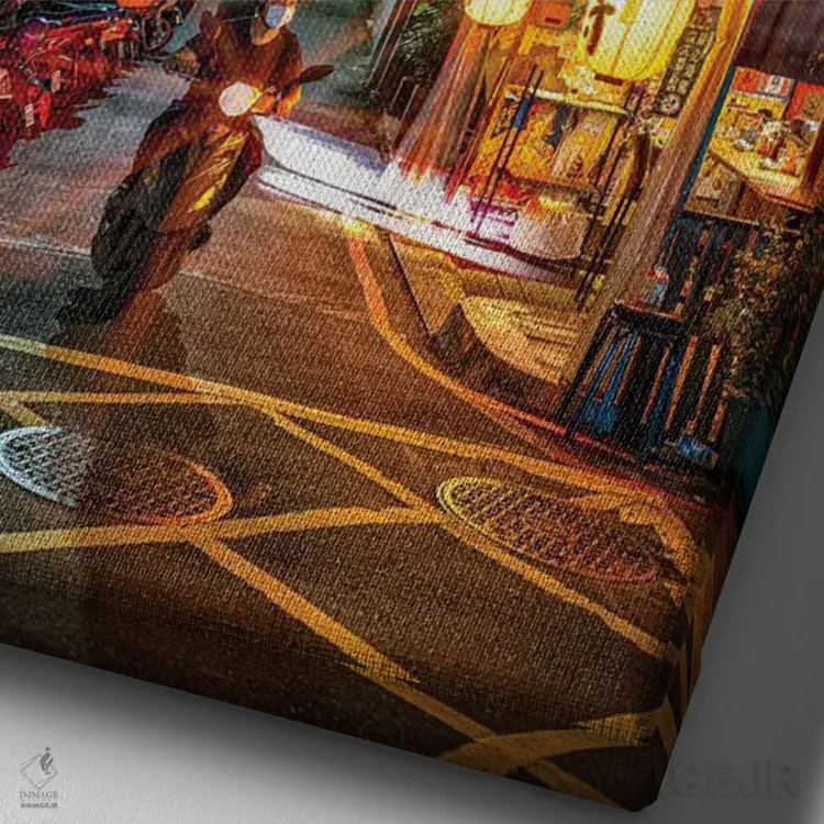 تابلو نگاه به خیابانی به سمت تایپه ۱۰۱ اثر الکس جی پرز - نمای نزدیک بافت بوم