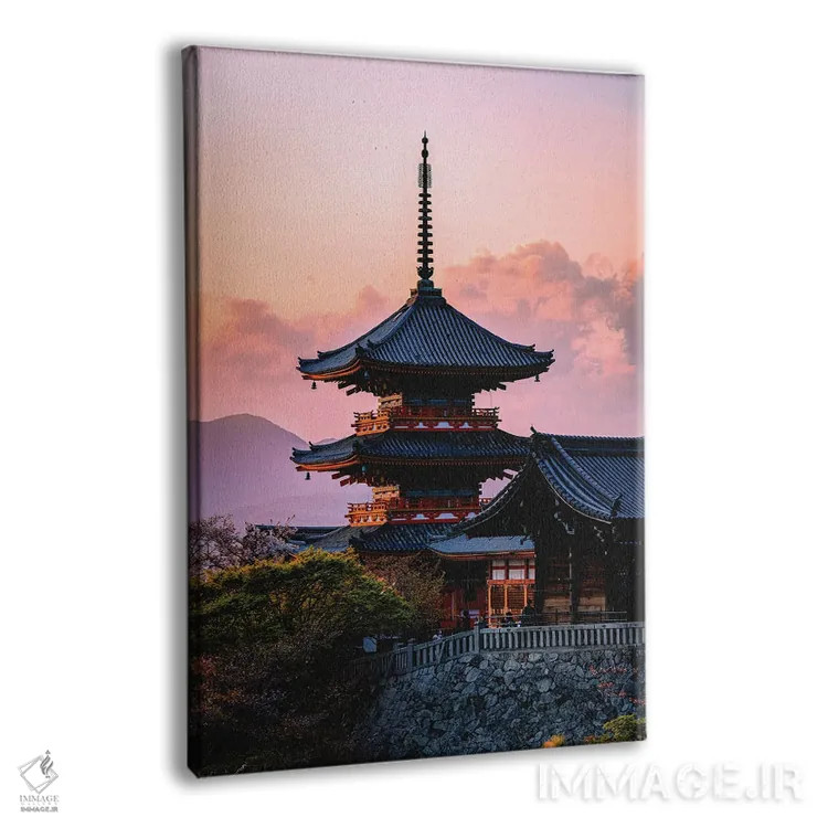 تابلو Japan III,غروب آفتاب در معبد کیومیزو-درا، کیوتو، ژاپن (۳) اثر الکس جی پرز - نمای پرسپکتیو محصول