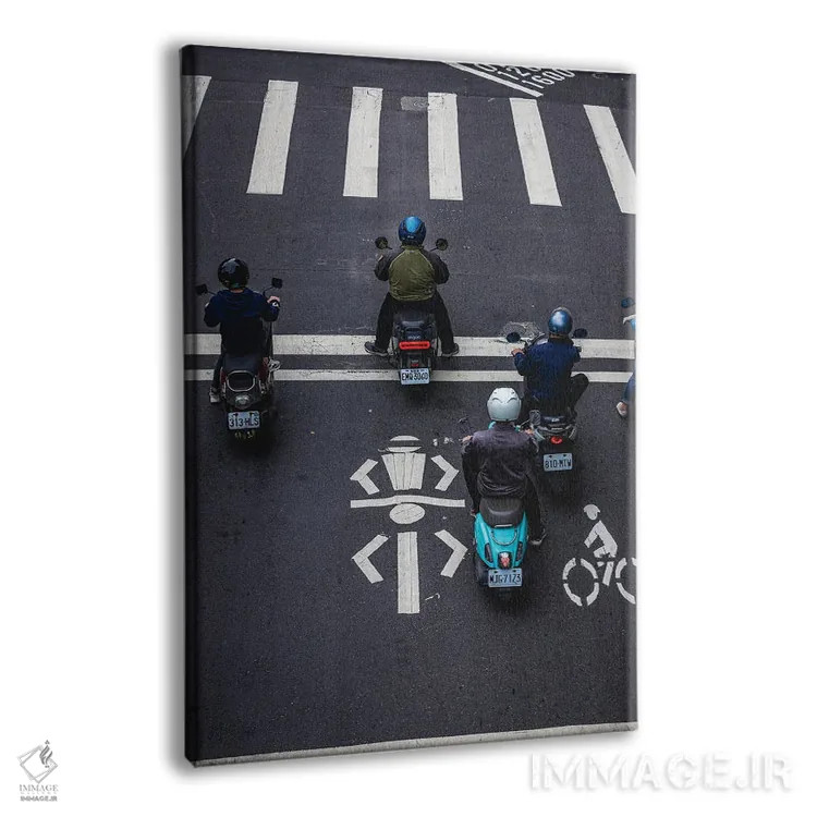 تابلو خیابانهای شلوغ تایپه با اسکوتر (۳) اثر الکس جی پرز - نمای پرسپکتیو محصول