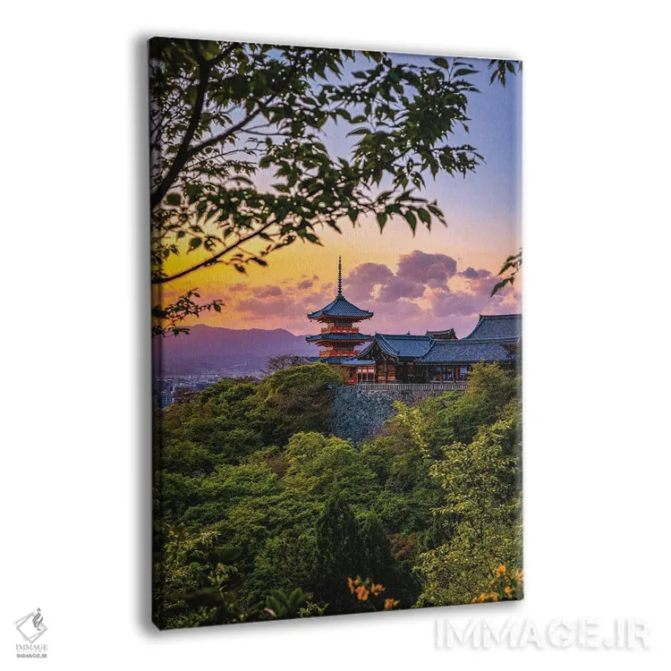 تابلو Japan IV,غروب آفتاب در معبد کیومیزو-درا، کیوتو، ژاپن (۴) اثر الکس جی پرز - نمای پرسپکتیو محصول