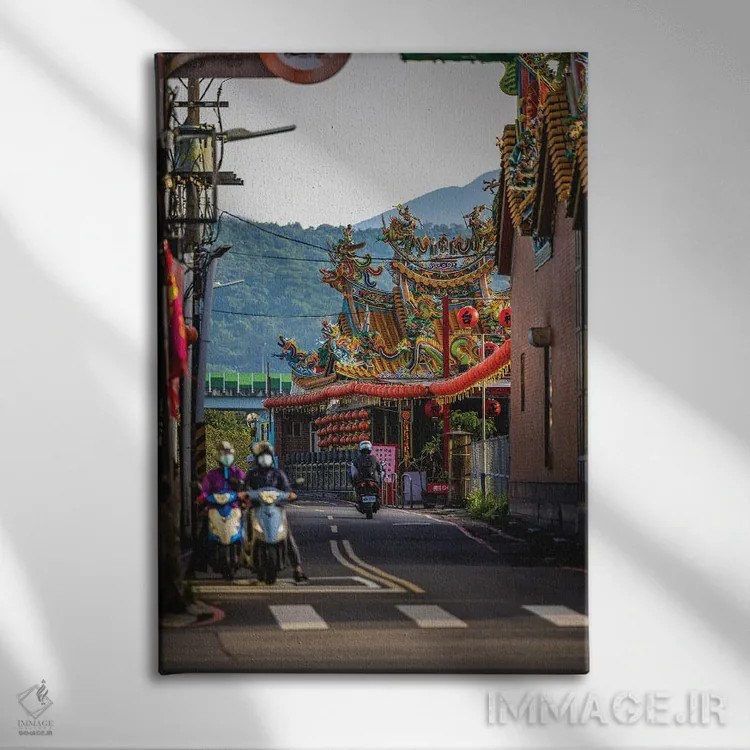 تابلو Taiwan,معبد شنده در تایپه، تایوان اثر الکس جی پرز - نمای روبهرو روی دیوار