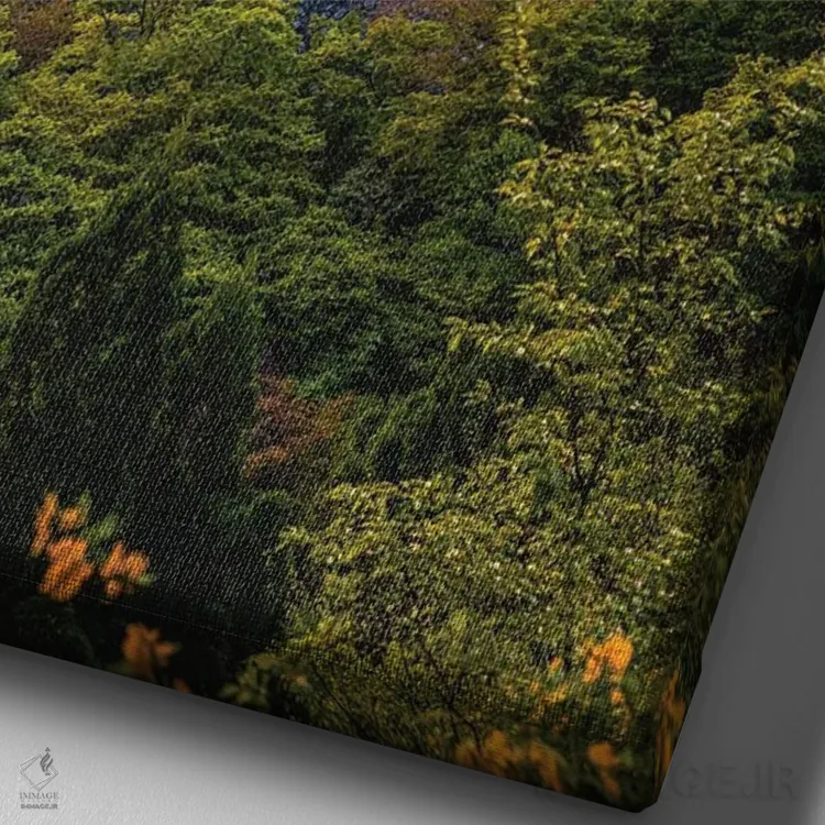 تابلو Japan IV,غروب آفتاب در معبد کیومیزو-درا، کیوتو، ژاپن (۴) اثر الکس جی پرز - نمای نزدیک بافت بوم