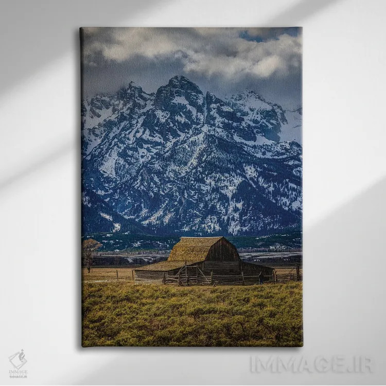 تابلو انبار کشاورزی کوههای بزرگ تیتون (۲) اثر الکس جی پرز - نمای روبهرو روی دیوار