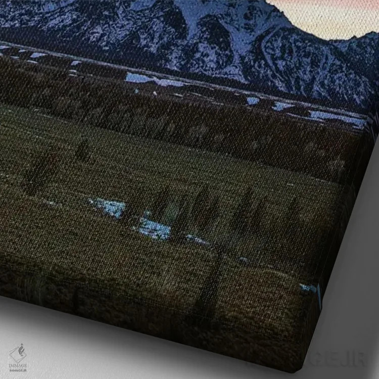 تابلو کوههای بزرگ تیتون، ساعت آبی (۱) اثر الکس جی پرز - نمای نزدیک بافت بوم