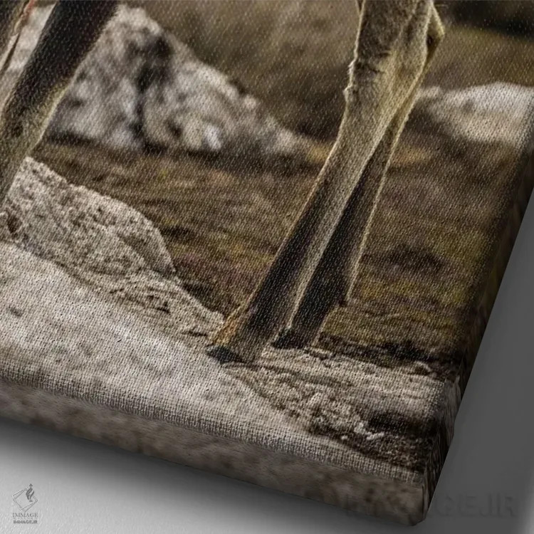 تابلو گوزن بزرگ تیتون (۴) اثر الکس جی پرز - نمای نزدیک بافت بوم