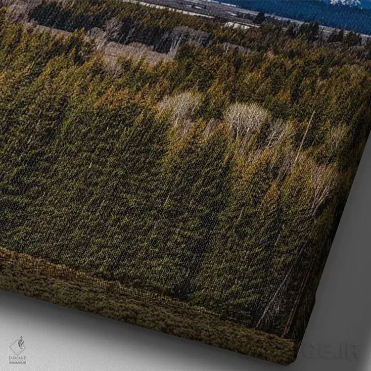 تابلو رشتهکوههای بزرگ تیتون (۳) اثر الکس جی پرز - نمای نزدیک بافت بوم