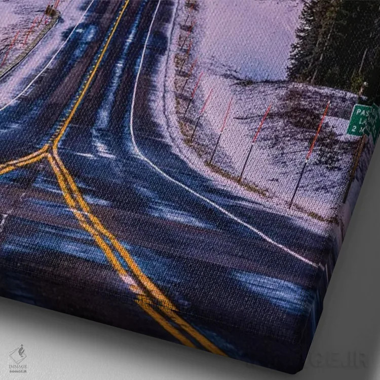 تابلو جادهٔ منظرهدار طلوع گرند تیتون اثر الکس جی پرز - نمای نزدیک بافت بوم