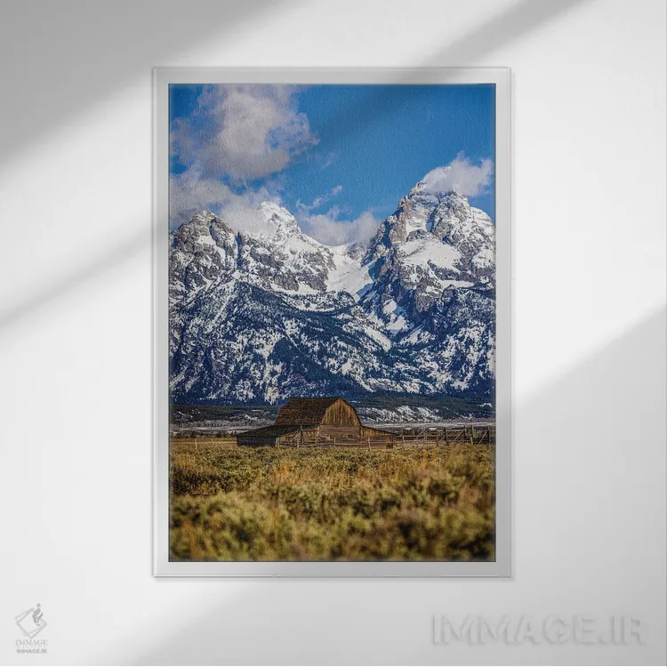 تابلو رشتهکوههای بزرگ تیتون (۷) اثر الکس جی پرز - نمای قابدار سفید