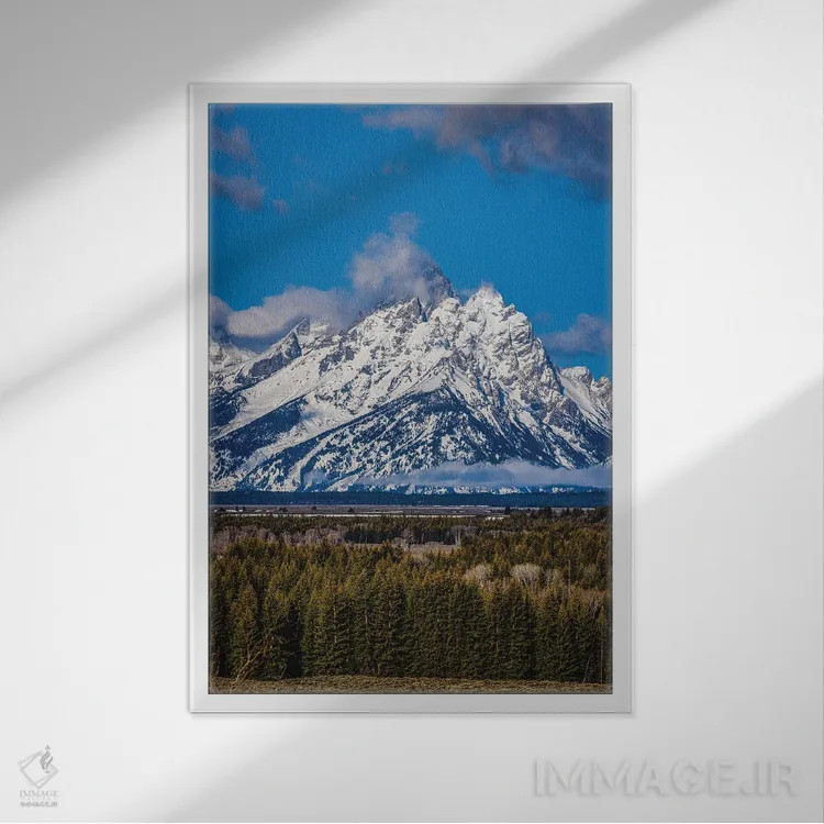 تابلو رشتهکوههای بزرگ تیتون (۳) اثر الکس جی پرز - نمای قابدار سفید