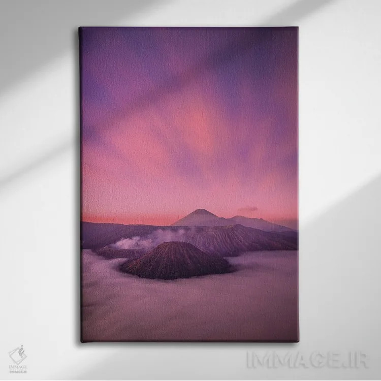تابلو طلوع آفتاب آتشفشان برومو اندونزی شماره ۲ اثر الکس جی پرز - نمای روبهرو روی دیوار