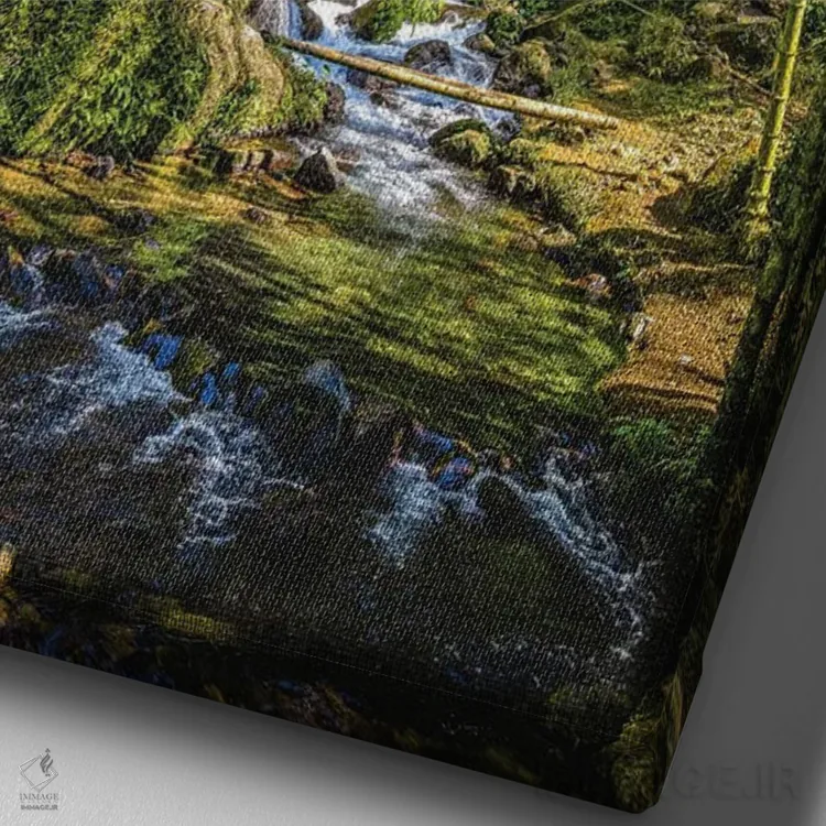 تابلو آبشار پنهان کاپاس اندونزی شماره ۱ اثر الکس جی پرز - نمای نزدیک بافت بوم