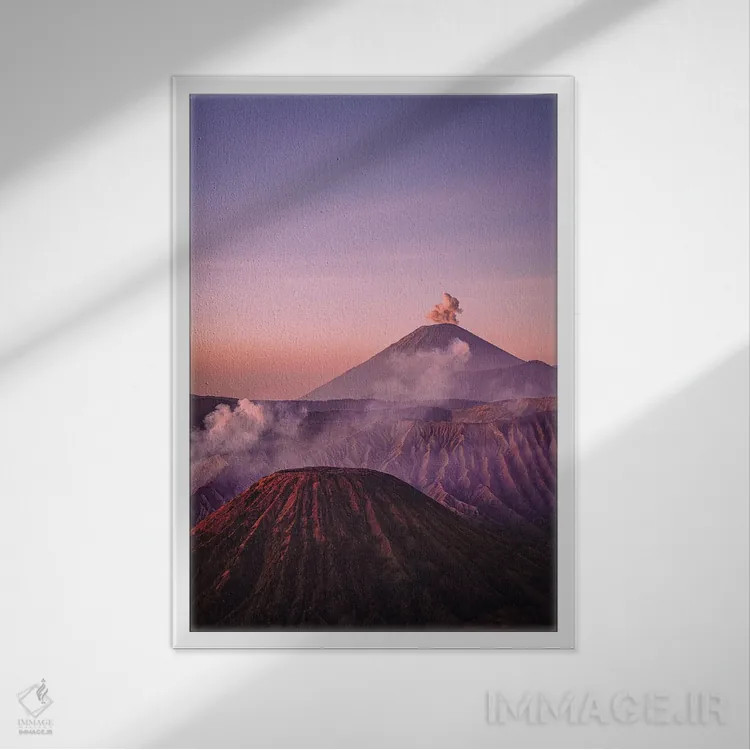 تابلو طلوع آفتاب آتشفشان برومو اندونزی شماره ۴ اثر الکس جی پرز - نمای قابدار سفید