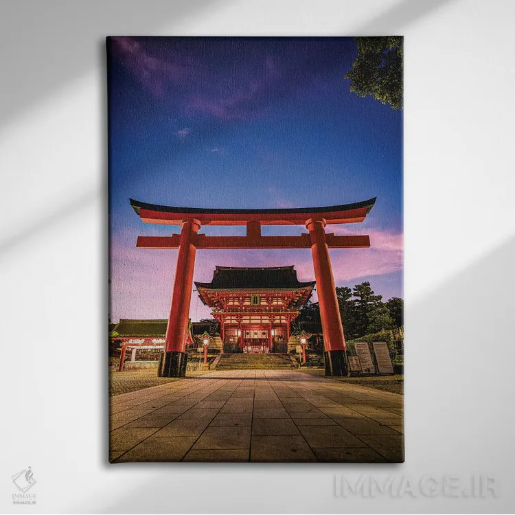 تابلو طلوع آفتاب هزار دروازه معبد فوشیمی ایناری تایشا کیوتو اثر الکس جی پرز - نمای روبهرو روی دیوار