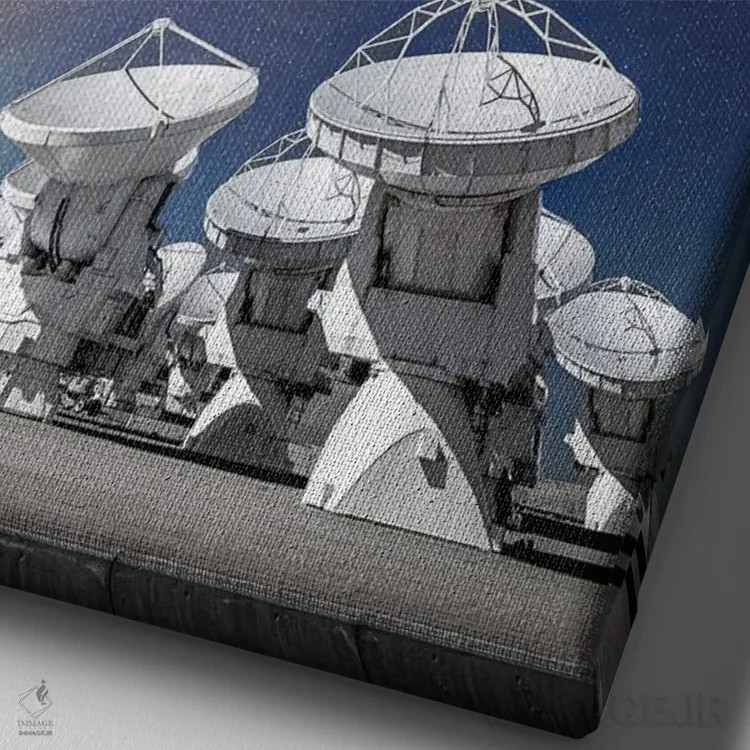 تابلو تلسکوپ رادیویی آلما و کهکشان راه شیری اثر الکس جی پرز - نمای نزدیک بافت بوم