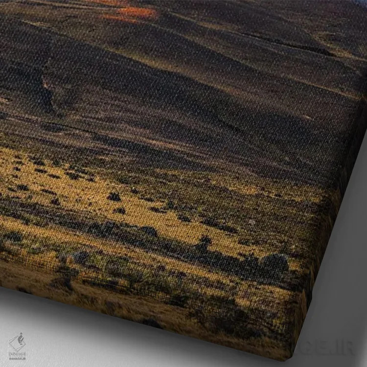 تابلو طلوع بر چشمانداز کوههای پاتاگونیا اثر الکس جی پرز - نمای نزدیک بافت بوم