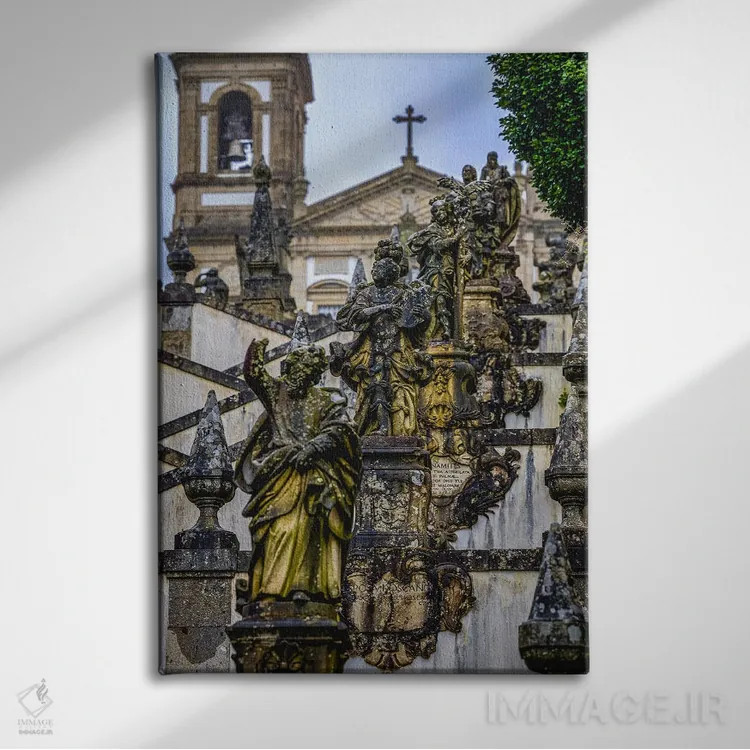 تابلو تندیسهای بوم ژزوس دو مونته اثر الکس جی پرز - نمای روبهرو روی دیوار