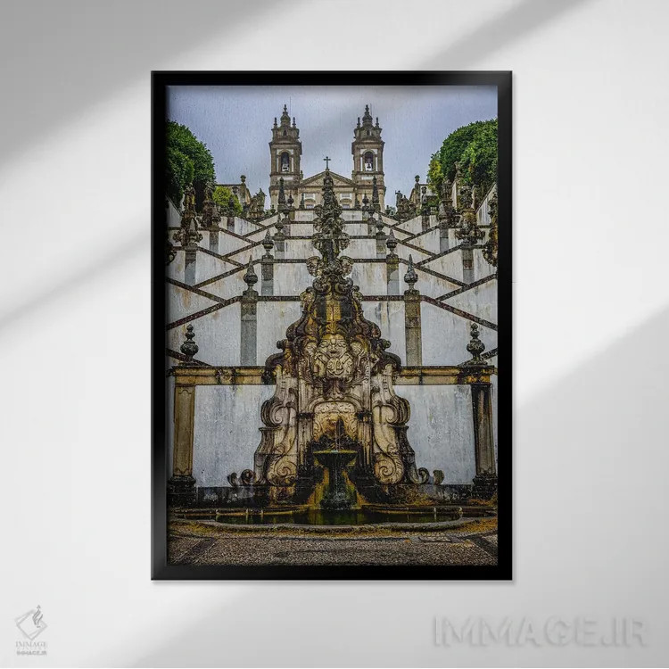 تابلو آبنمای بوم ژزوس دو مونته اثر الکس جی پرز - نمای قابدار مشکی