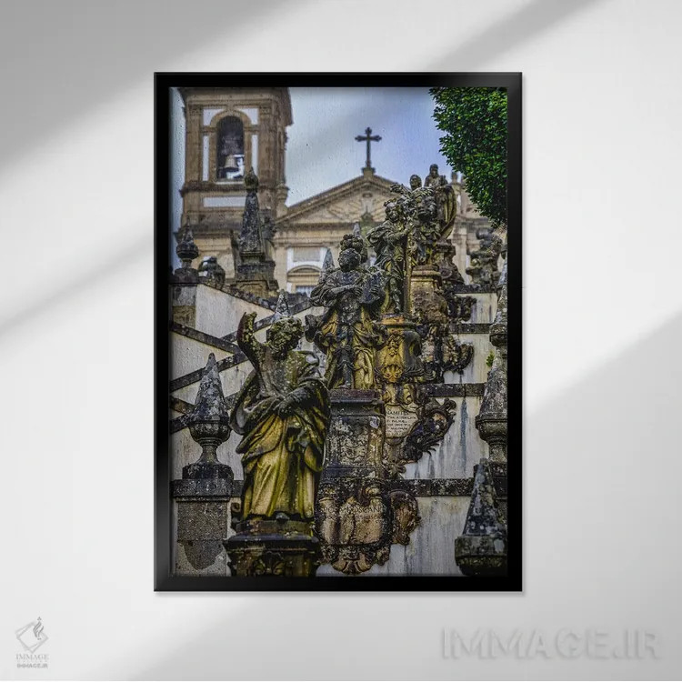 تابلو تندیسهای بوم ژزوس دو مونته اثر الکس جی پرز - نمای قابدار مشکی