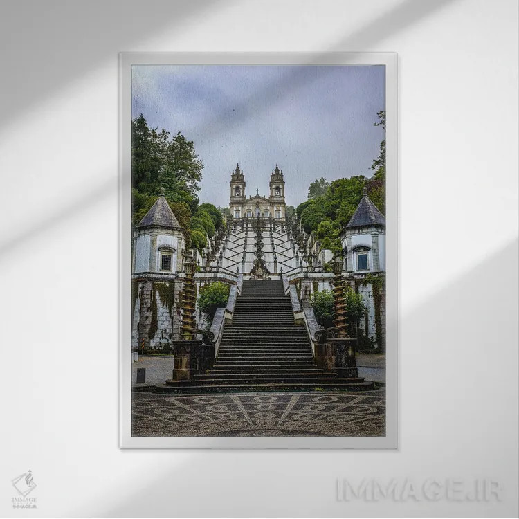 تابلو پلههای بوم ژزوس دو مونته شماره ۱ اثر الکس جی پرز - نمای قابدار سفید