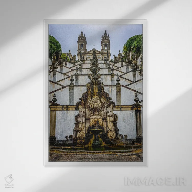 تابلو آبنمای بوم ژزوس دو مونته اثر الکس جی پرز - نمای قابدار سفید