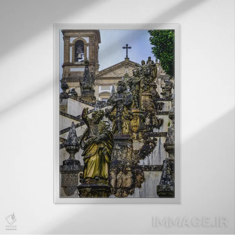 تابلو تندیسهای بوم ژزوس دو مونته اثر الکس جی پرز - نمای قابدار سفید