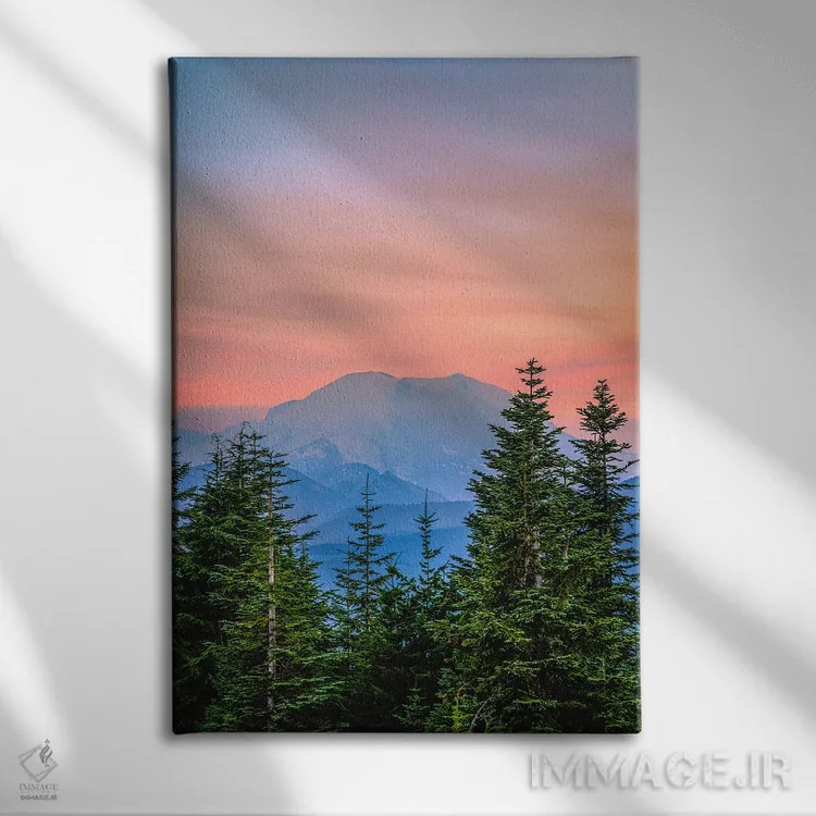 تابلو نمای غروب کوه رینیر اثر الکس جی پرز - نمای روبهرو روی دیوار