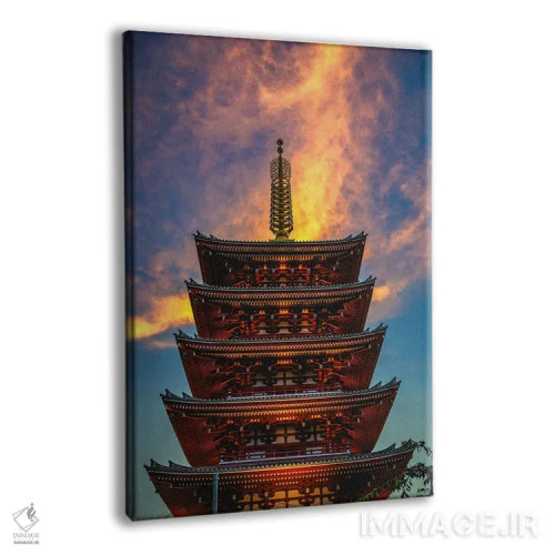 تابلو غروب معبد توکیو اثر الکس جی پرز - نمای پرسپکتیو محصول