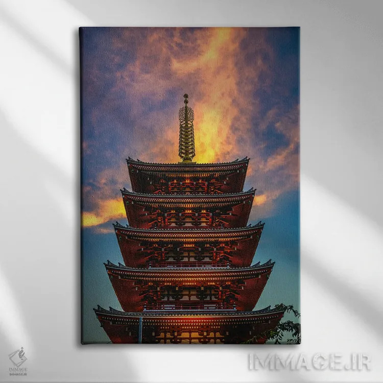 تابلو غروب معبد توکیو اثر الکس جی پرز - نمای روبهرو روی دیوار