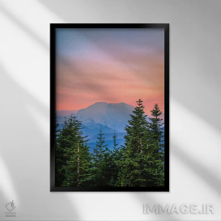 تابلو نمای غروب کوه رینیر اثر الکس جی پرز - نمای قابدار مشکی