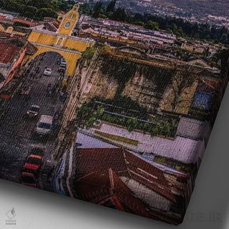 تابلو کارت پستال آنتیگوا، گواتمالا اثر الکس جی پرز - نمای نزدیک بافت بوم