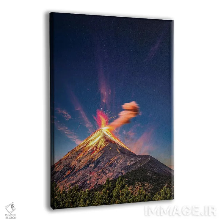 تابلو غروب فوران آتشفشان فویگو در گواتمالا اثر الکس جی پرز - نمای پرسپکتیو محصول
